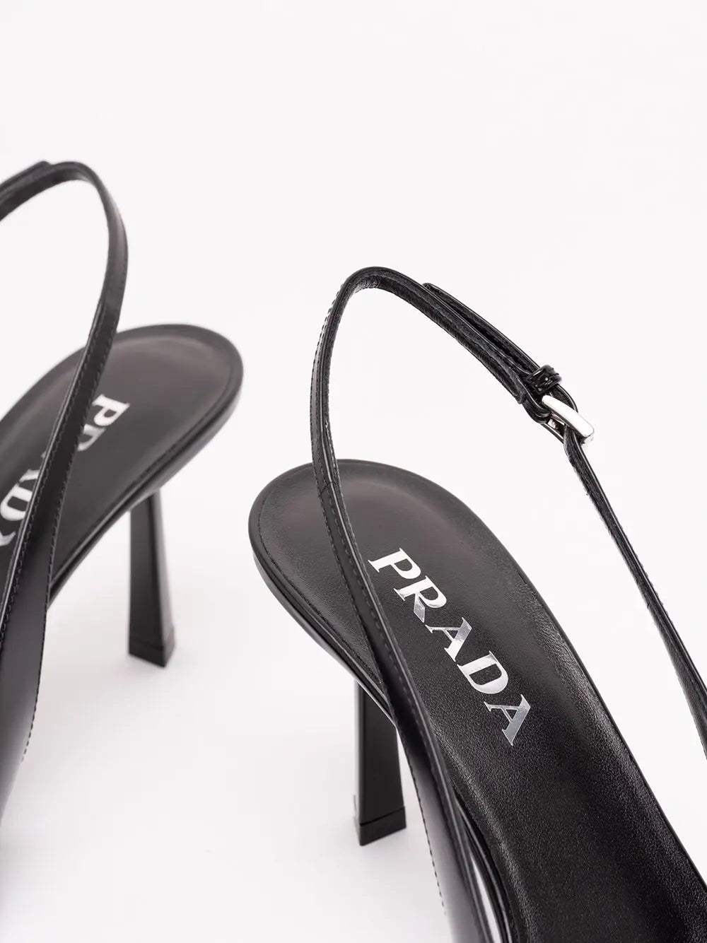 Prada Women Brushed Leather Slingback Pumps PRADA