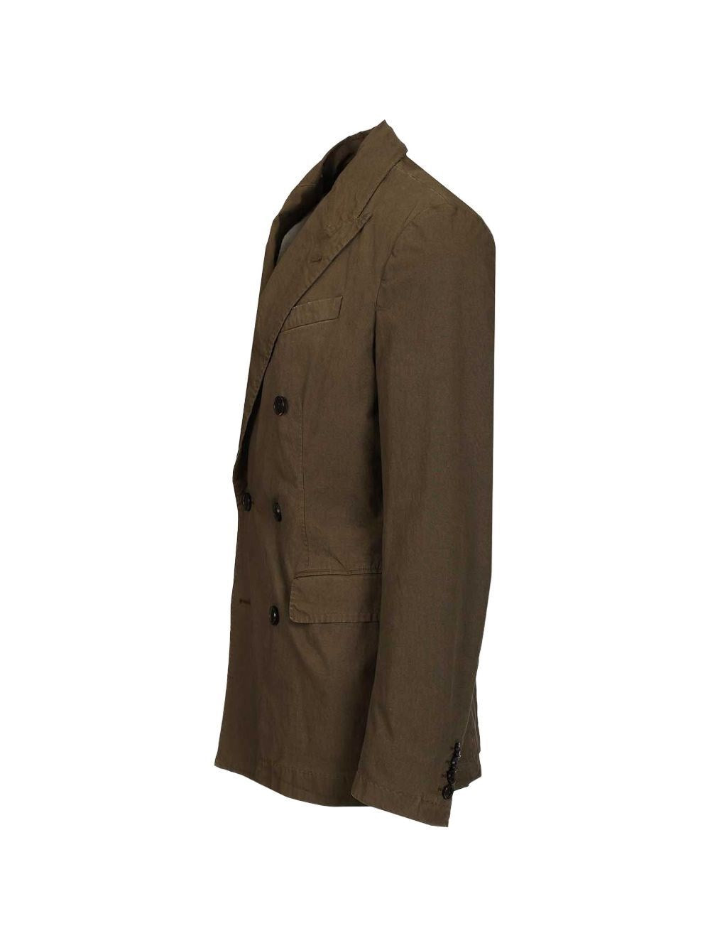 Dries Van Noten Men Double-Breasted Cotton Blazer DRIES VAN NOTEN