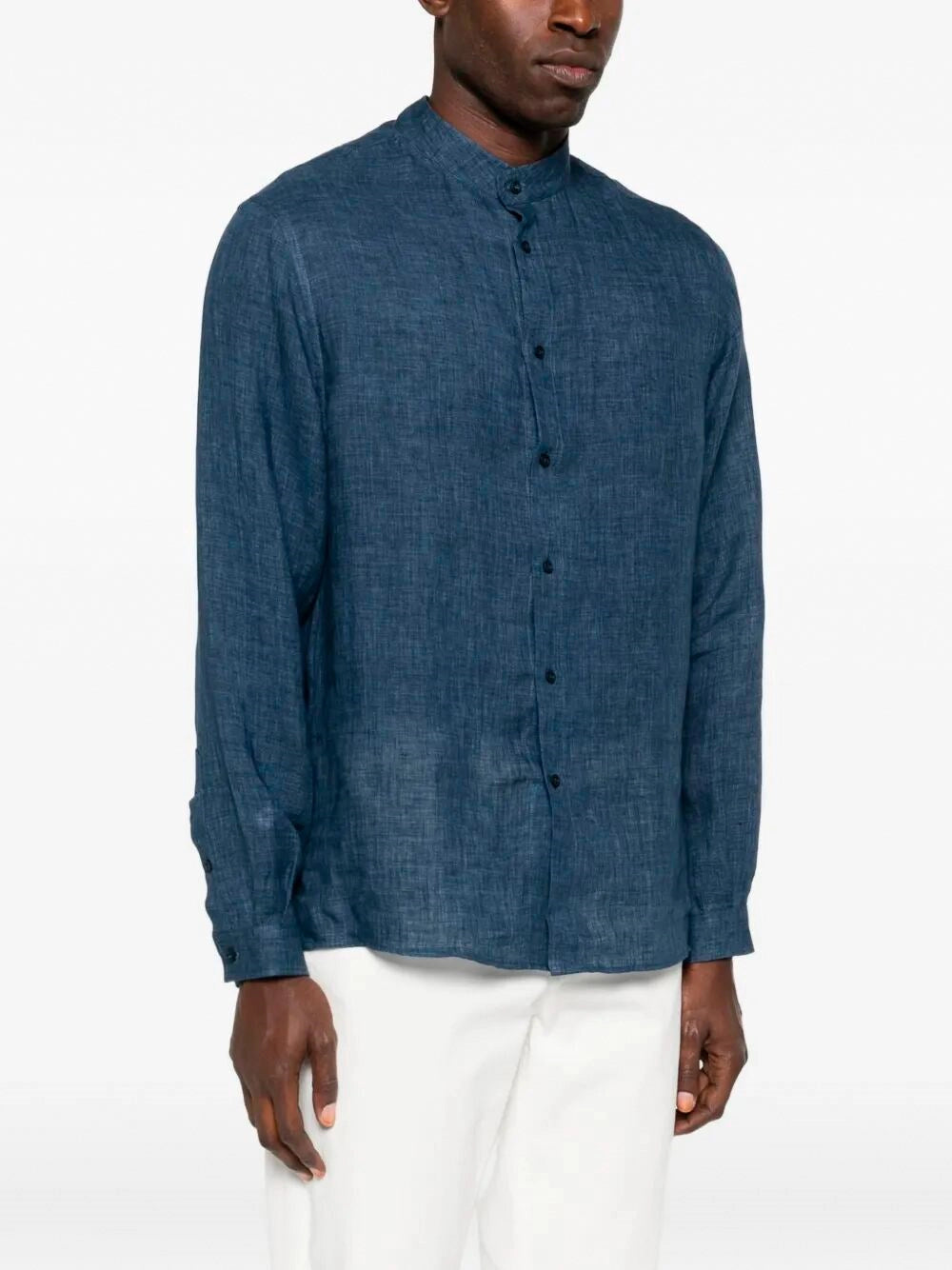 Brunello Cucinelli Men Mandarin Collar Shirt BRUNELLO CUCINELLI
