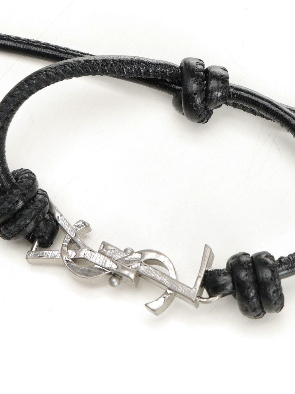 Saint Laurent Men Cassandre Leather Bracelet SAINT LAURENT