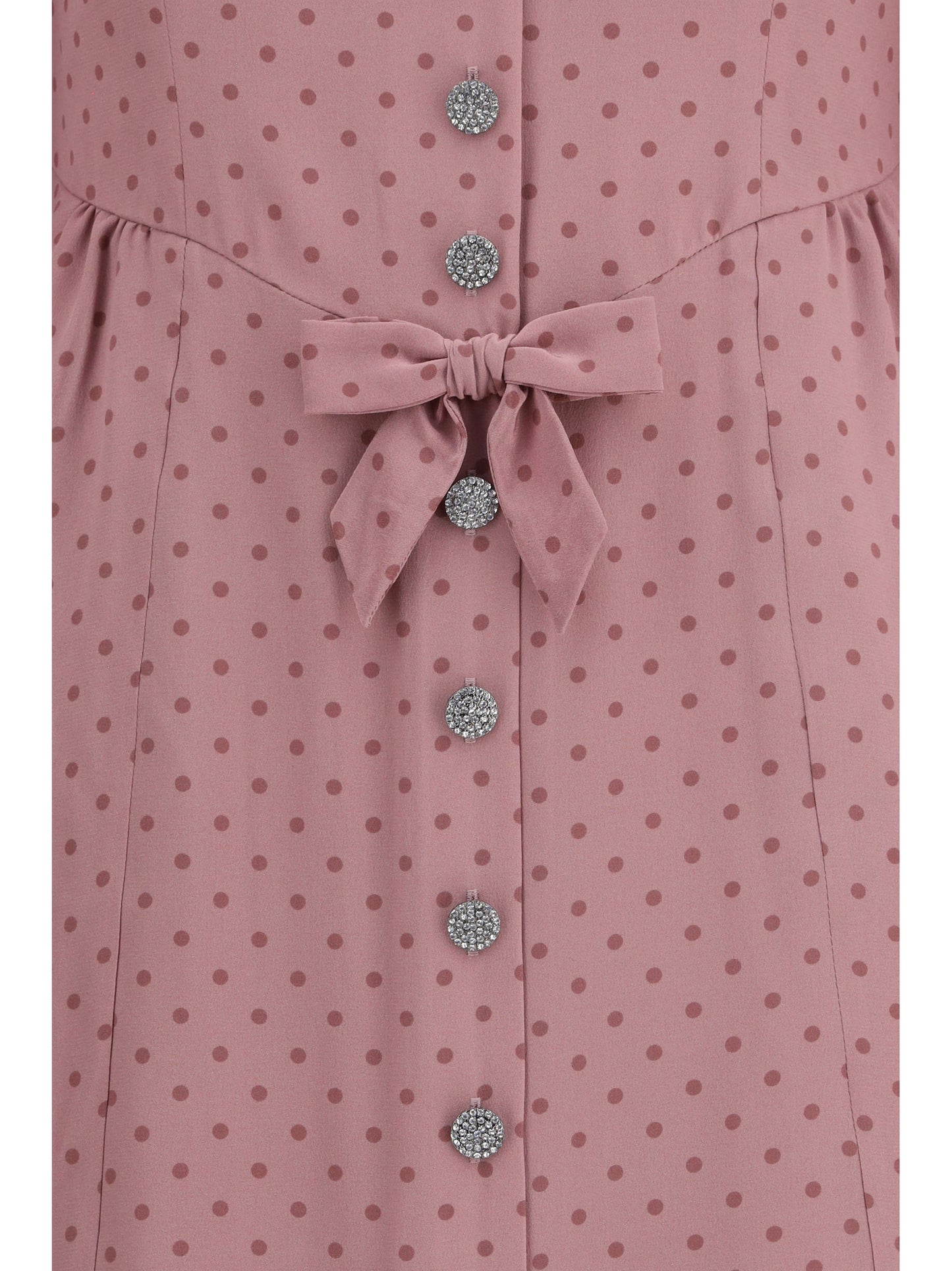 Alessandra Rich Women Polka Dot Midi Dress With Ruffles ALESSANDRA RICH
