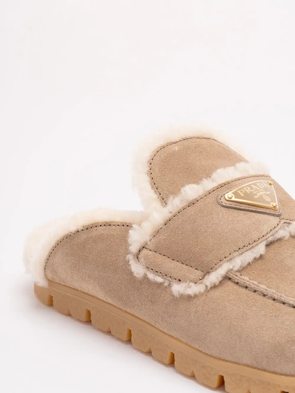 Prada Women Suede And Shearling Mules PRADA