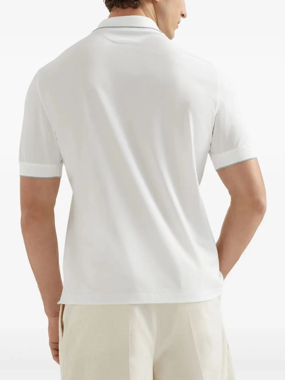 Brunello Cucinelli Men Piquet Polo Shirt BRUNELLO CUCINELLI