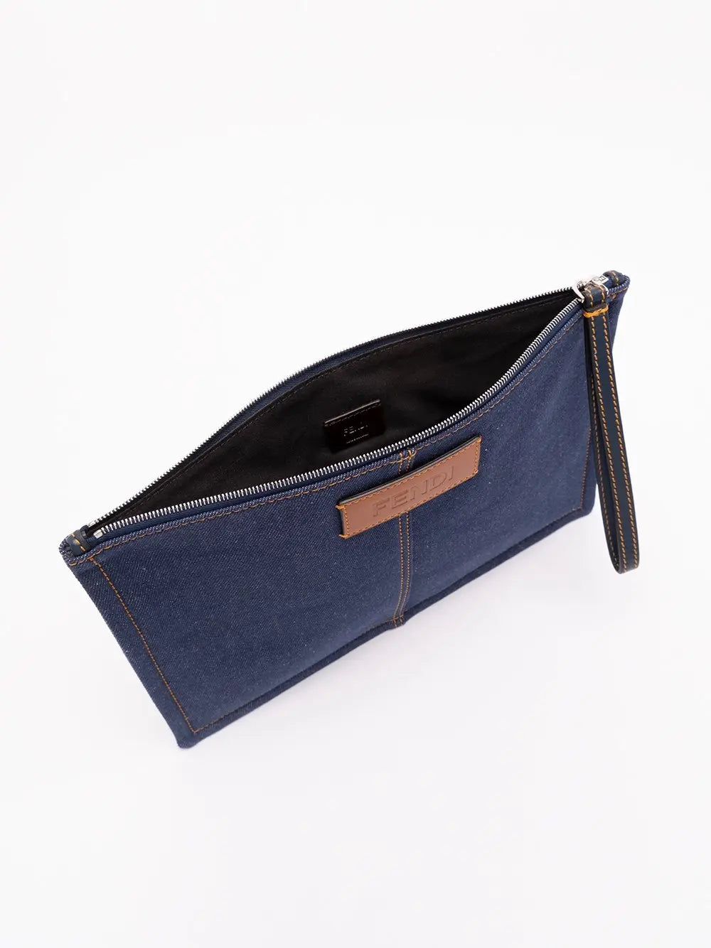 Fendi Men Flat Pouch Denim FENDI