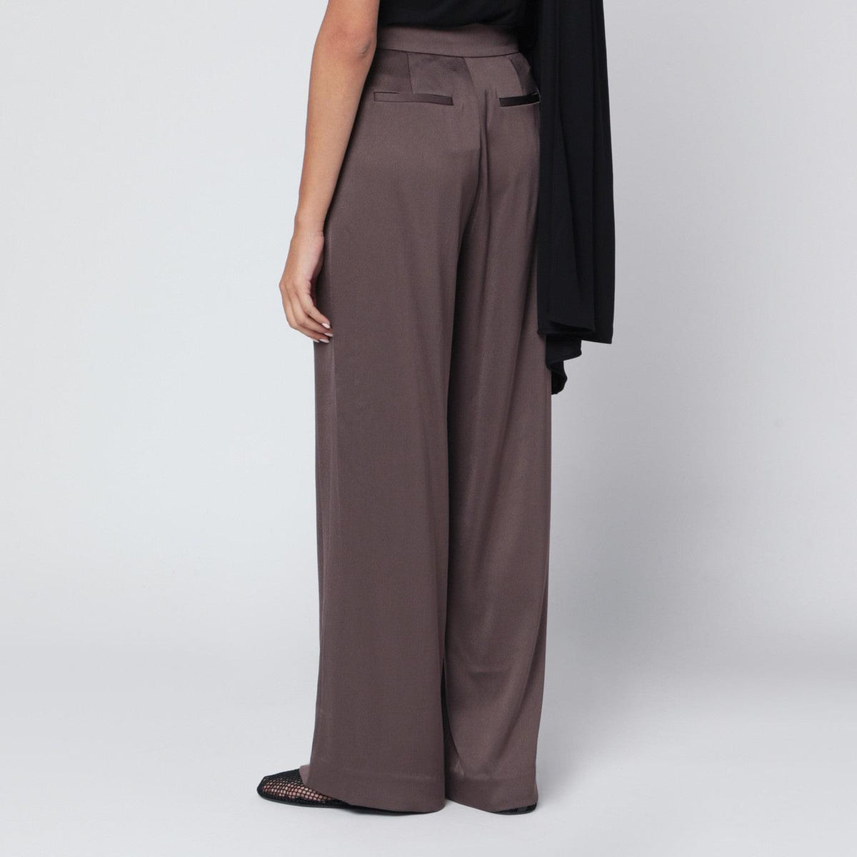Simkhai Kyra Trousers In Chocolate Satin Women SIMKHAI