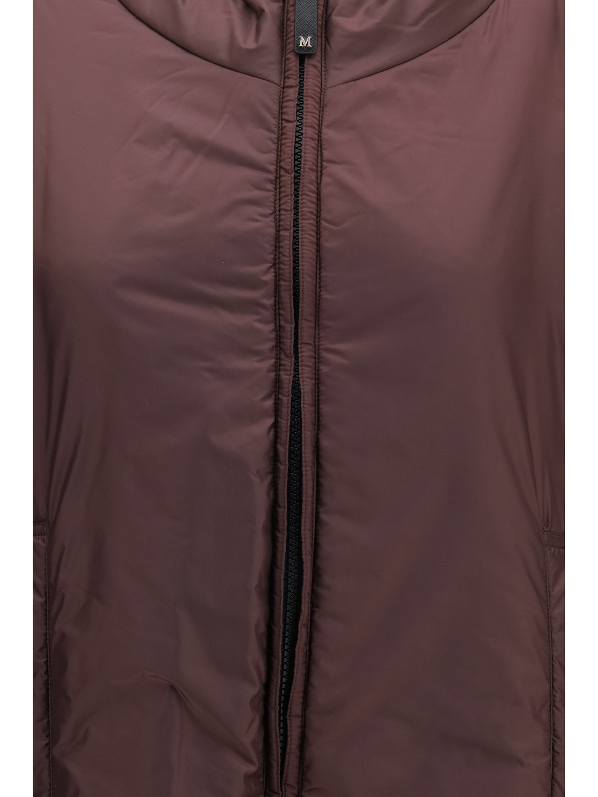 Max Mara The Cube Women Hooded Padded Vest In Water Repellent Canvas