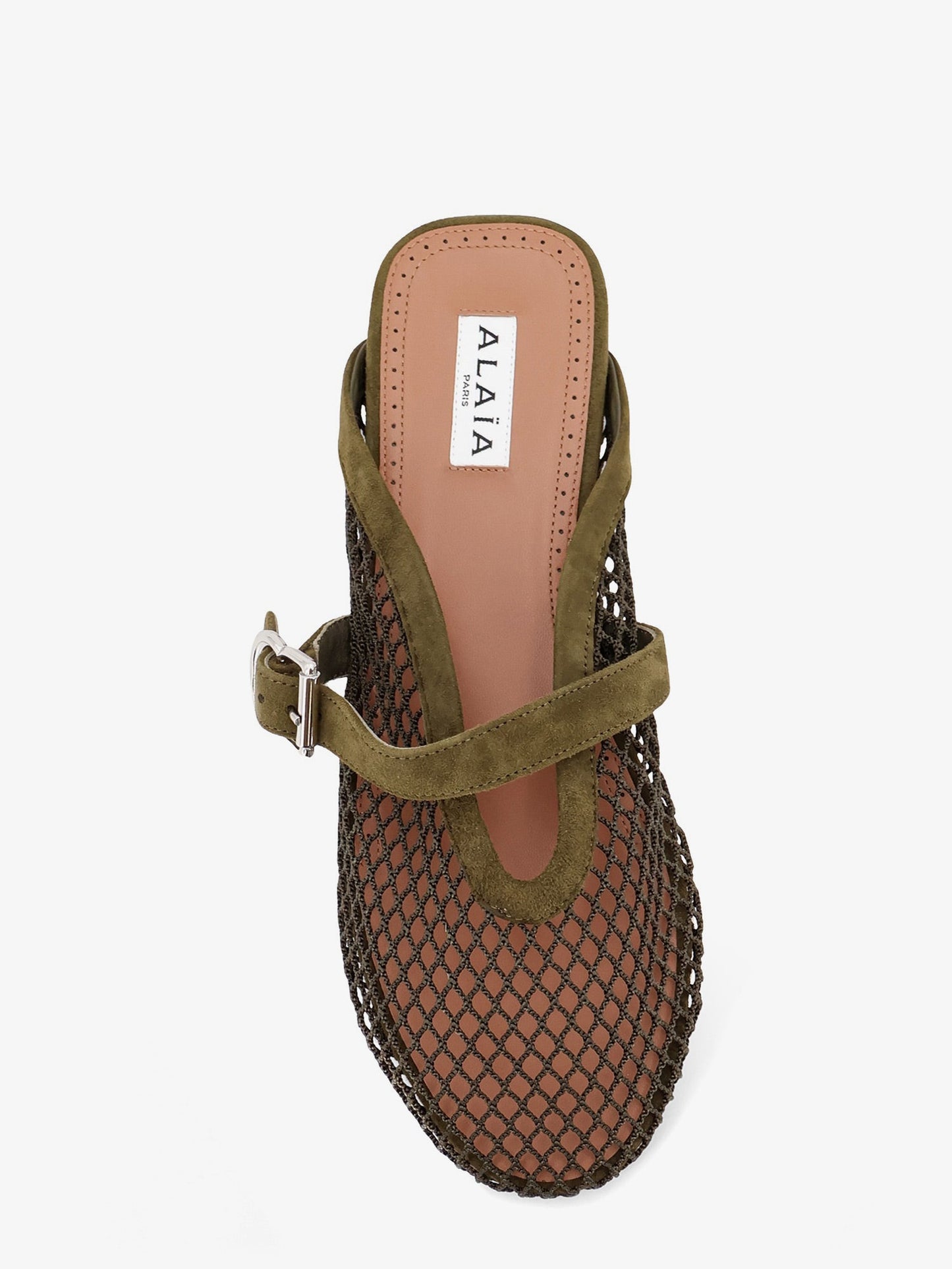 Alaia Women Fishnet Mesh And Leather Sandals ALAIA