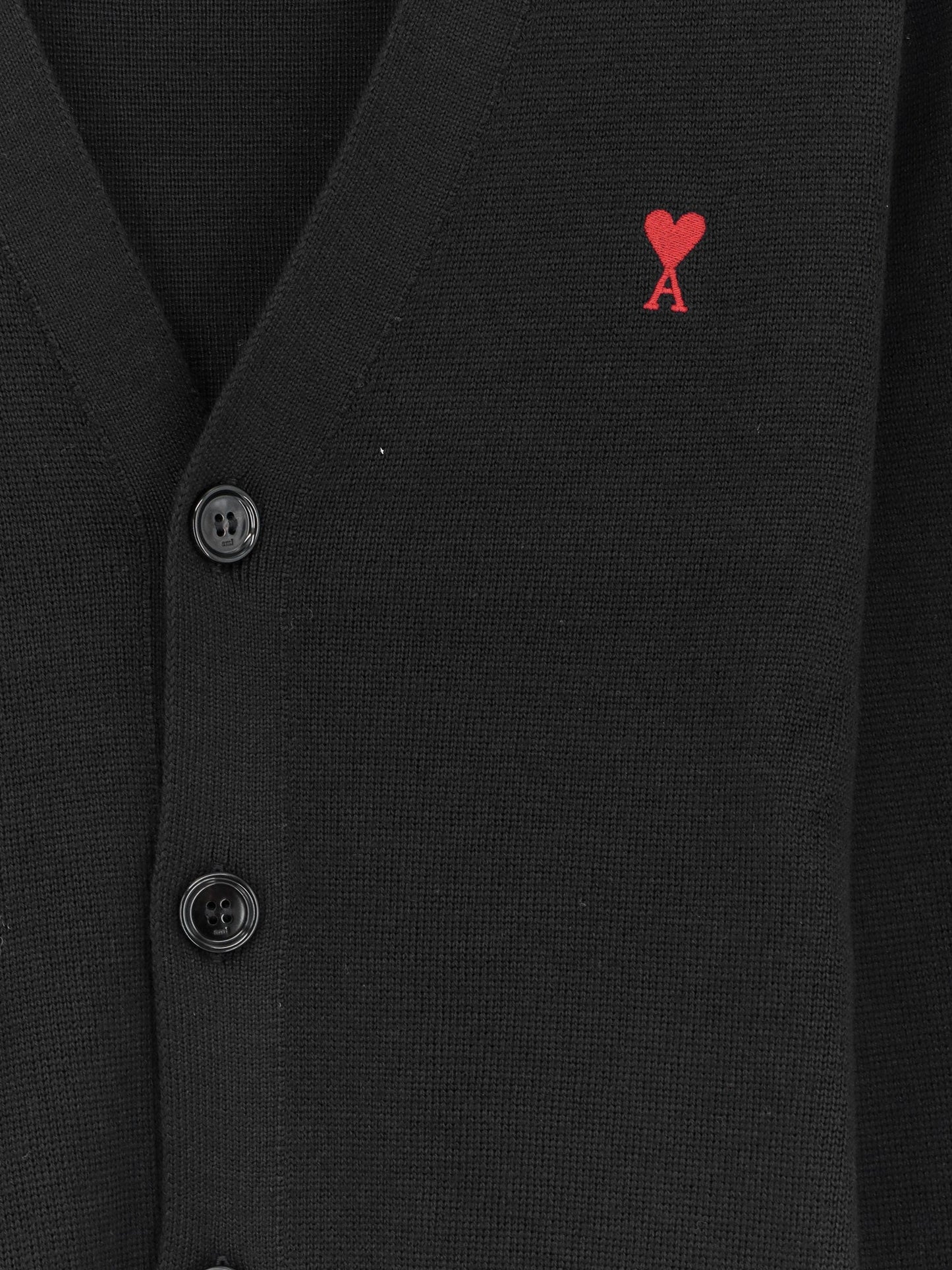 Ami Paris Men Wool Cardigan With Logo Embroidery AMI PARIS