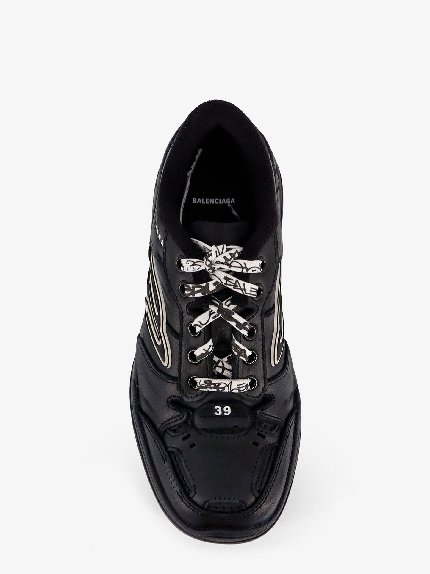 Balenciaga Men Hamptons Worn-Out Low-Top Leather Sneakers BALENCIAGA