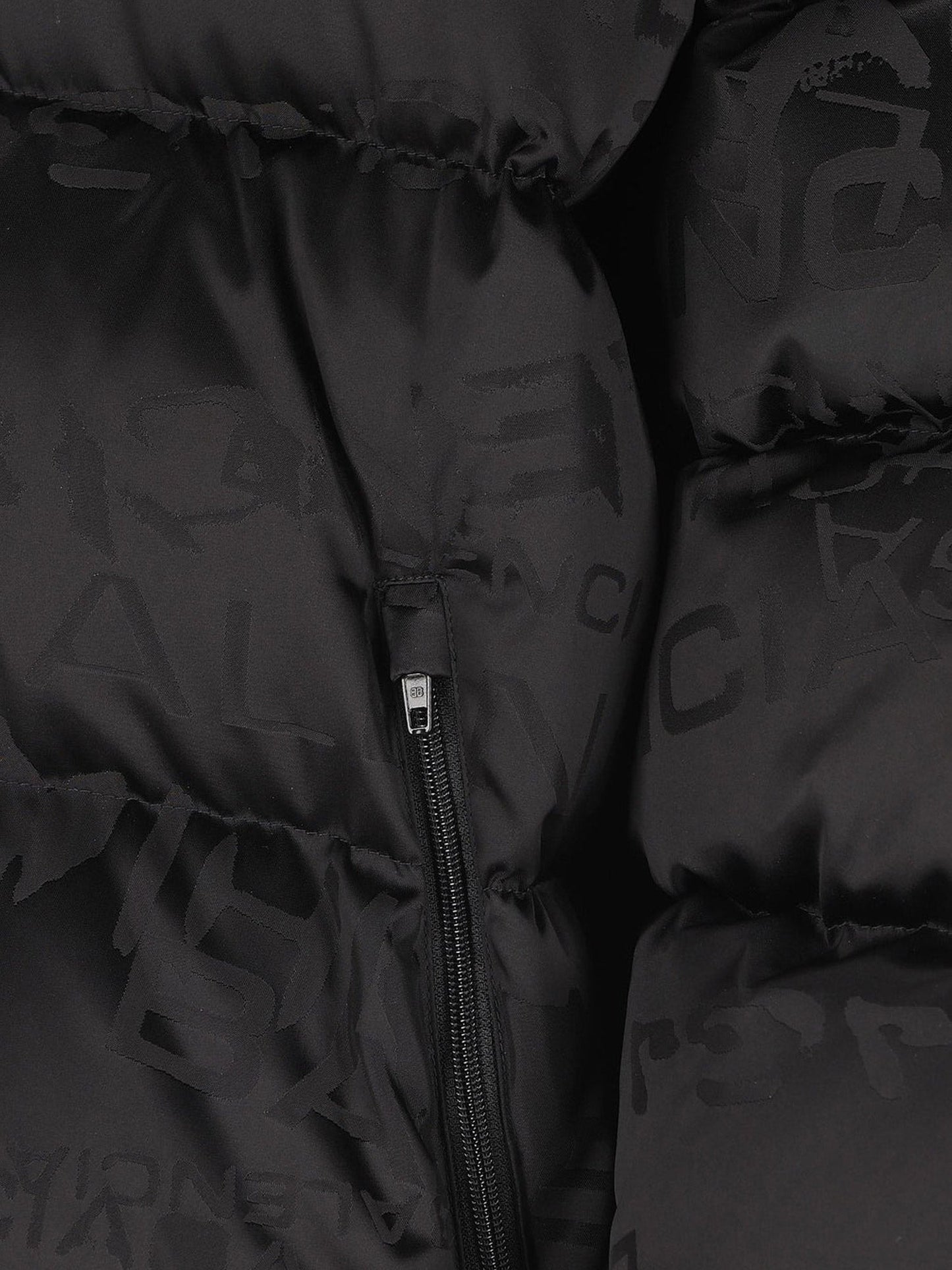 Balenciaga Men Nylon Down Jacket With All-Over Lettering Logo BALENCIAGA