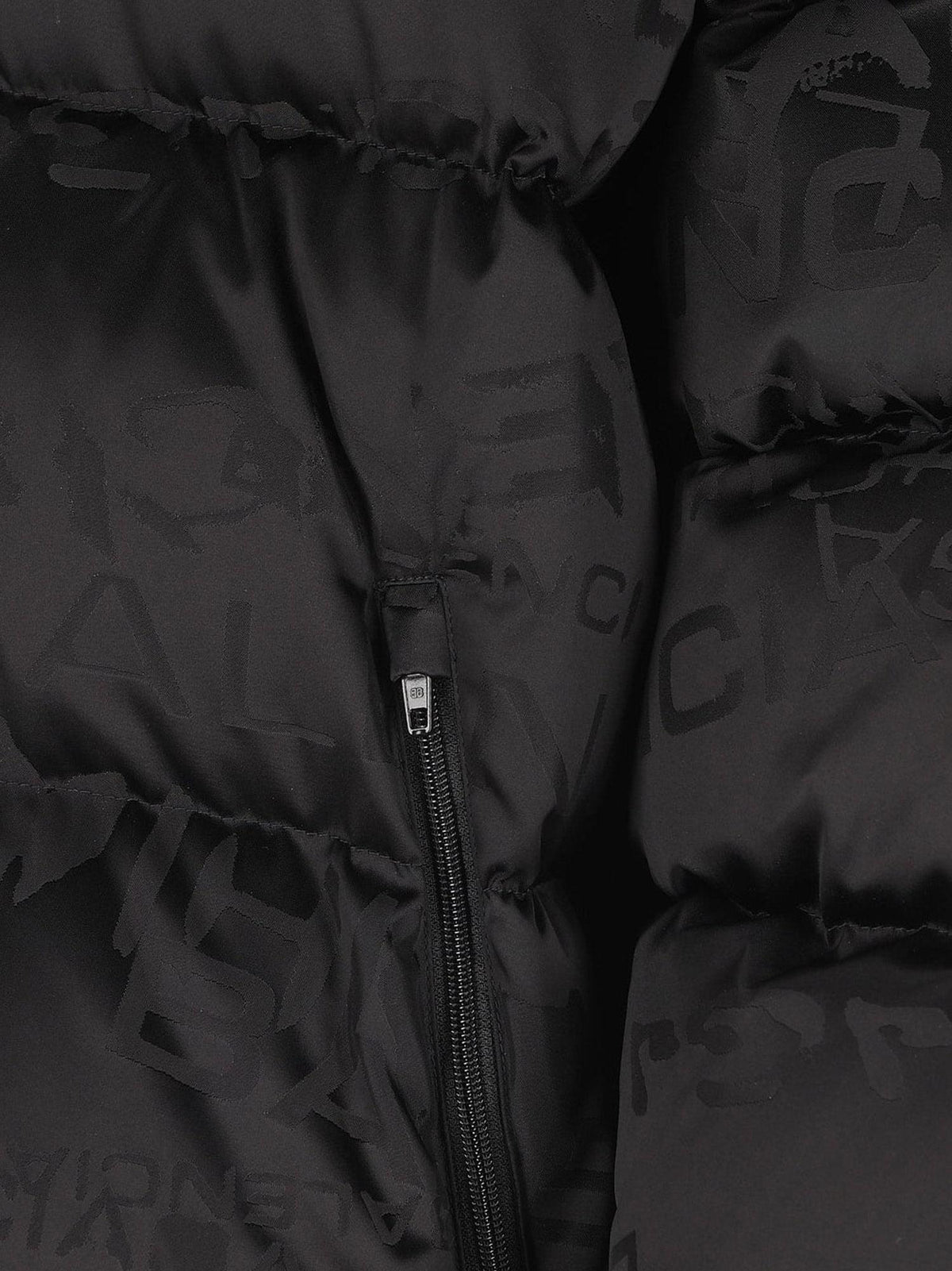 Balenciaga Men Nylon Down Jacket With All-Over Lettering Logo BALENCIAGA
