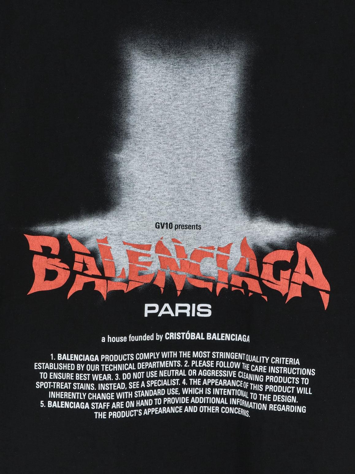 Balenciaga Women Cotton T-Shirt With Front Logo Print BALENCIAGA