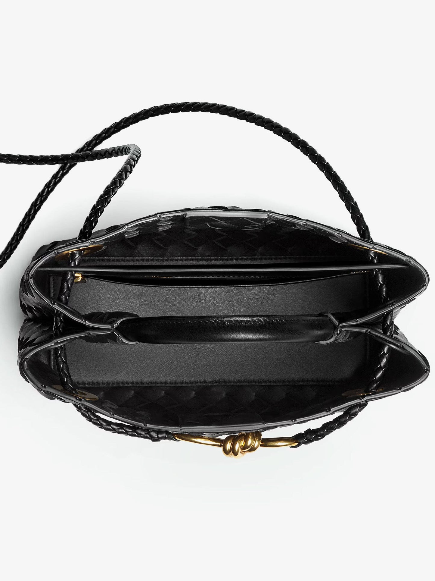 Bottega Veneta Women Andiamo Small Leather Crossbody Bag With Intrecciato Motif BOTTEGA VENETA