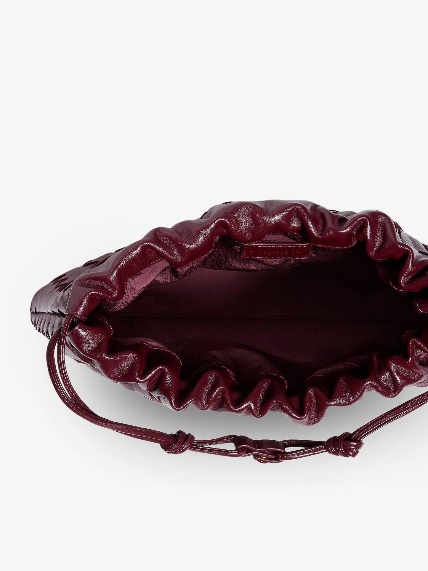 Bottega Veneta Women Medium Dustbag Leather Clutch Bag With Woven Effect BOTTEGA VENETA