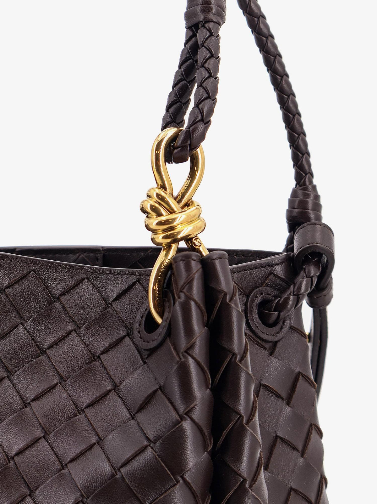 Bottega Veneta Women Parachute Leather Shoulder Bag With Intrecciato Pattern And Knot Detail BOTTEGA VENETA