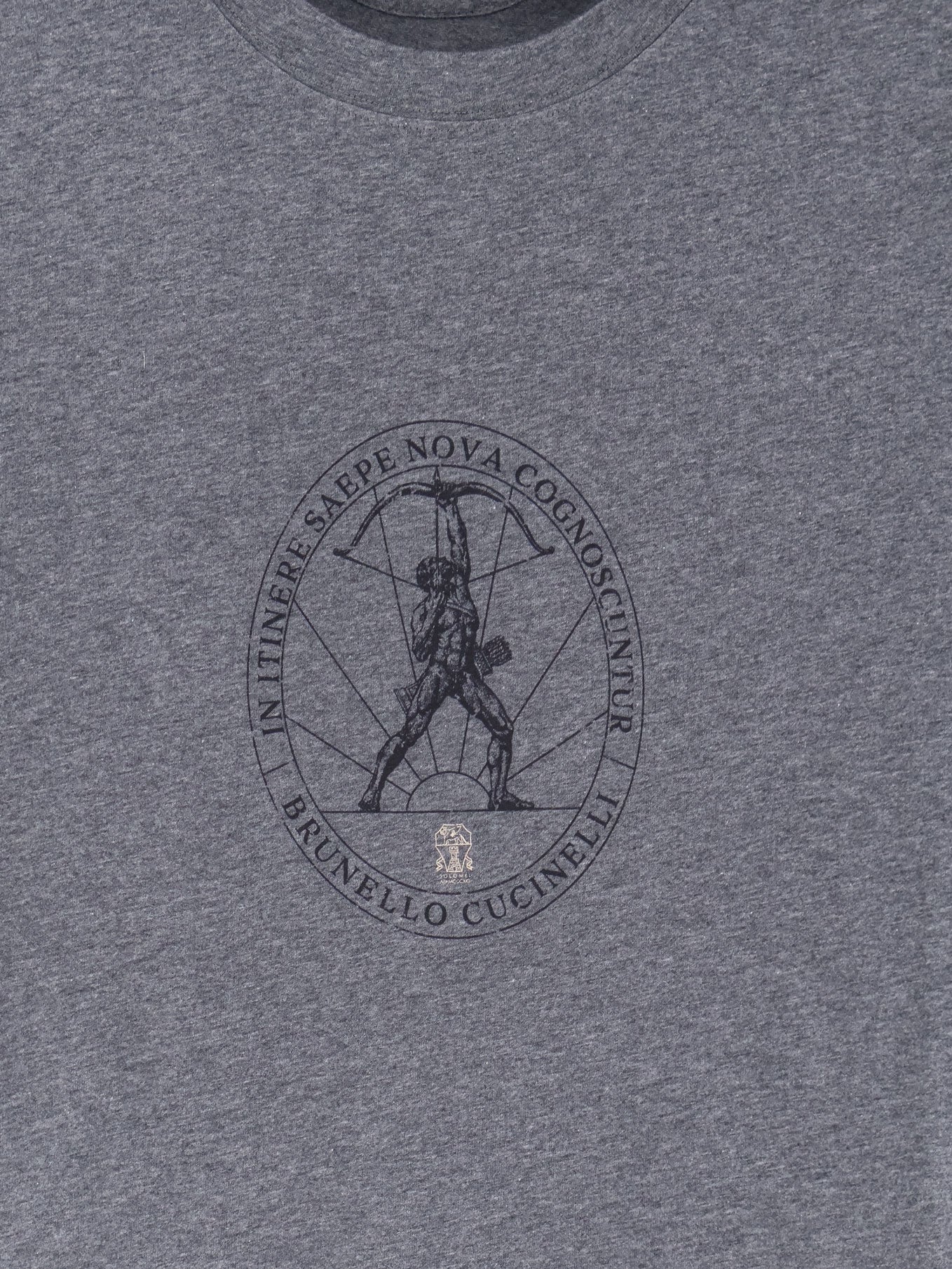 Brunello Cucinelli Men Cotton T-Shirt With Front Print BRUNELLO CUCINELLI