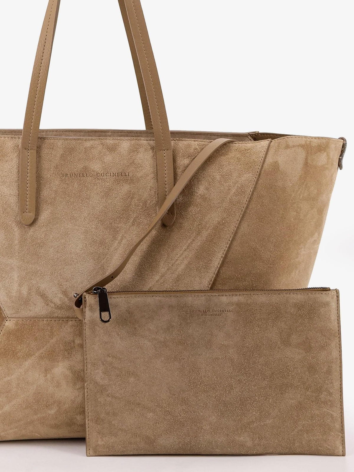 Brunello Cucinelli Women Bc Duo Suede Shoulder Bag With Engraved Logo BRUNELLO CUCINELLI