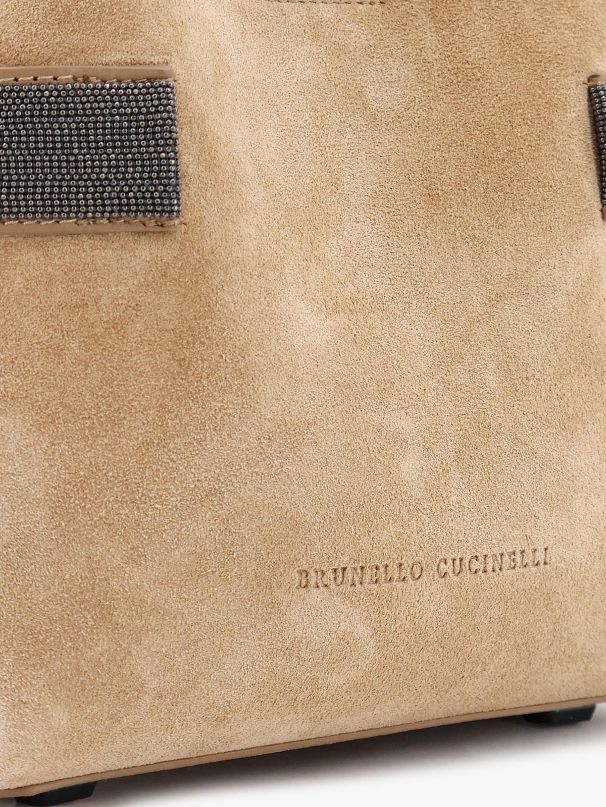 Brunello Cucinelli Women Suede Shoulder Bag With Monili Detail BRUNELLO CUCINELLI