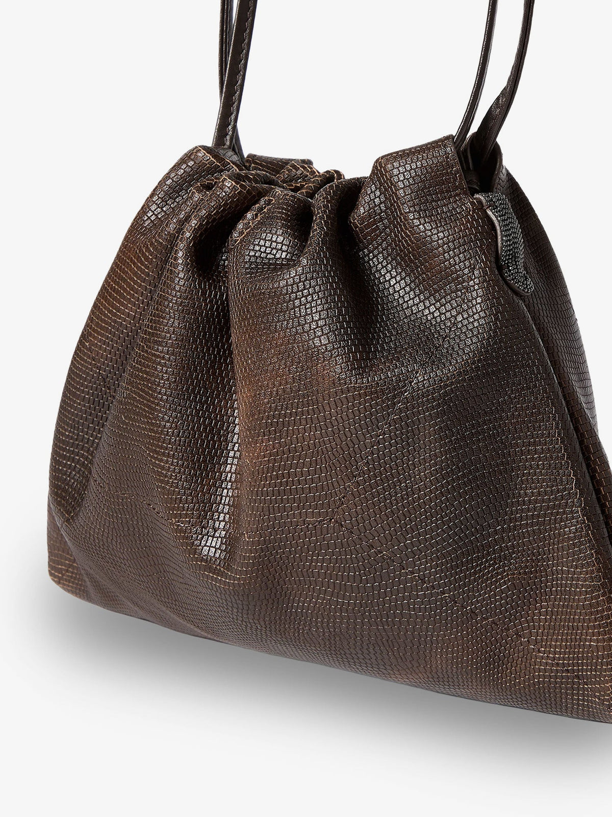 Brunello Cucinelli Women Reptile Print Leather Crossbody Bag BRUNELLO CUCINELLI