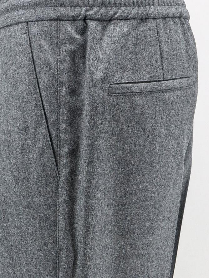 Brunello Cucinelli Men Virgin Wool Trousers With Adjustable Drawstring BRUNELLO CUCINELLI
