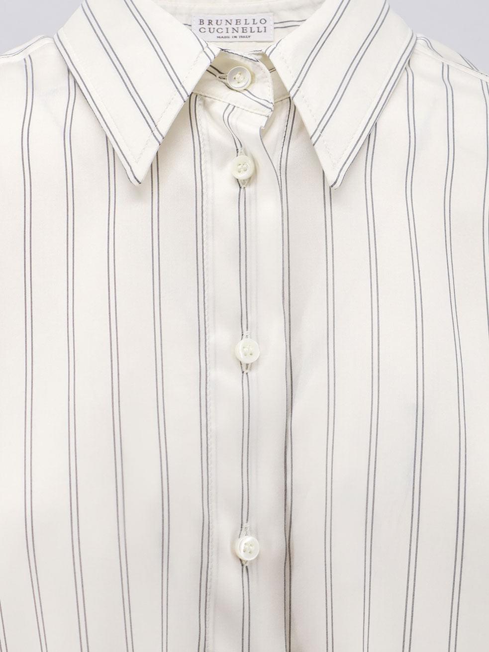 Brunello Cucinelli Women Striped Silk Shirt BRUNELLO CUCINELLI