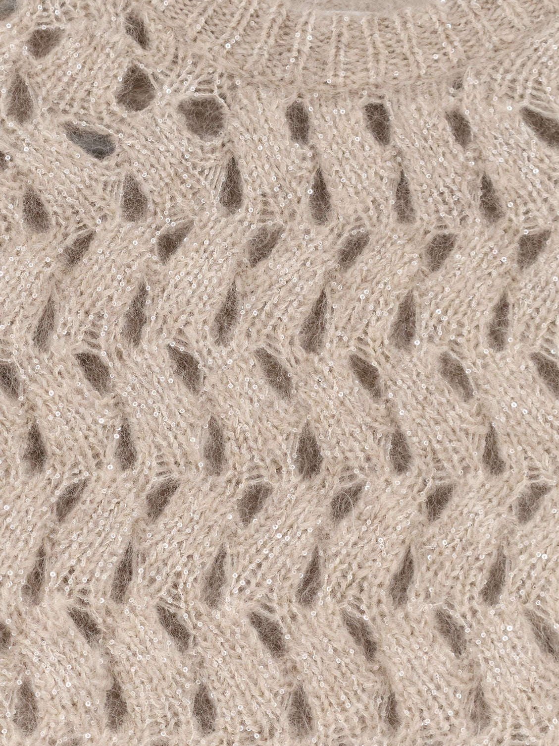 Brunello Cucinelli Women Perforated Sweater With Micro Sequins BRUNELLO CUCINELLI