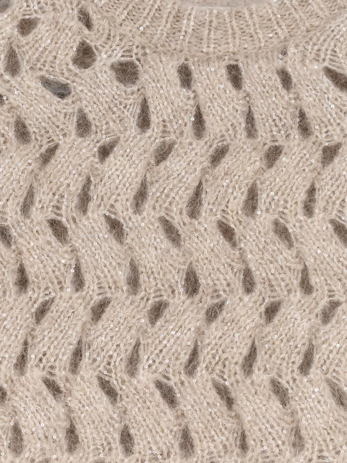Brunello Cucinelli Women Perforated Sweater With Micro Sequins BRUNELLO CUCINELLI