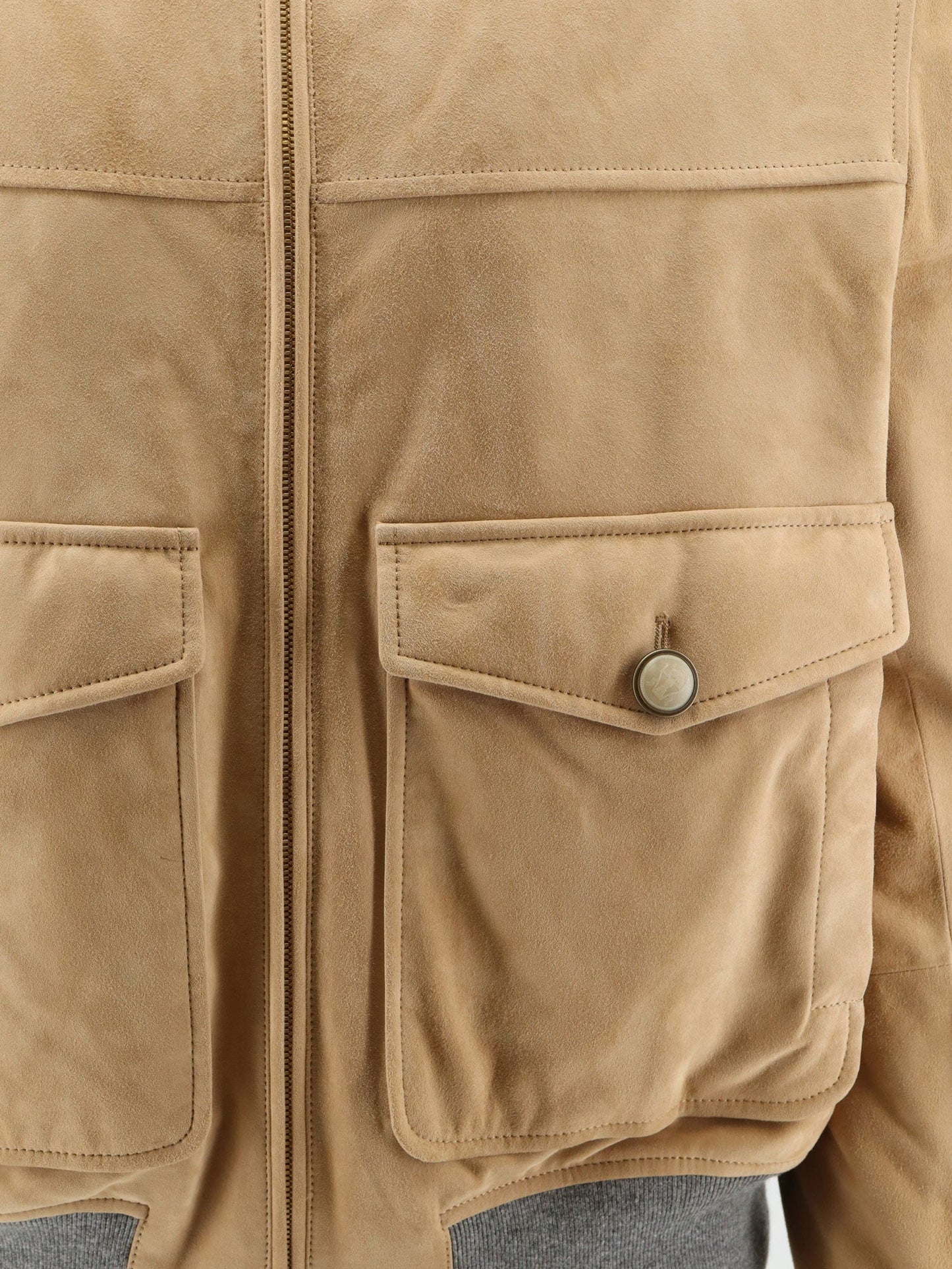 Brunello Cucinelli Men Padded Suede Jacket BRUNELLO CUCINELLI