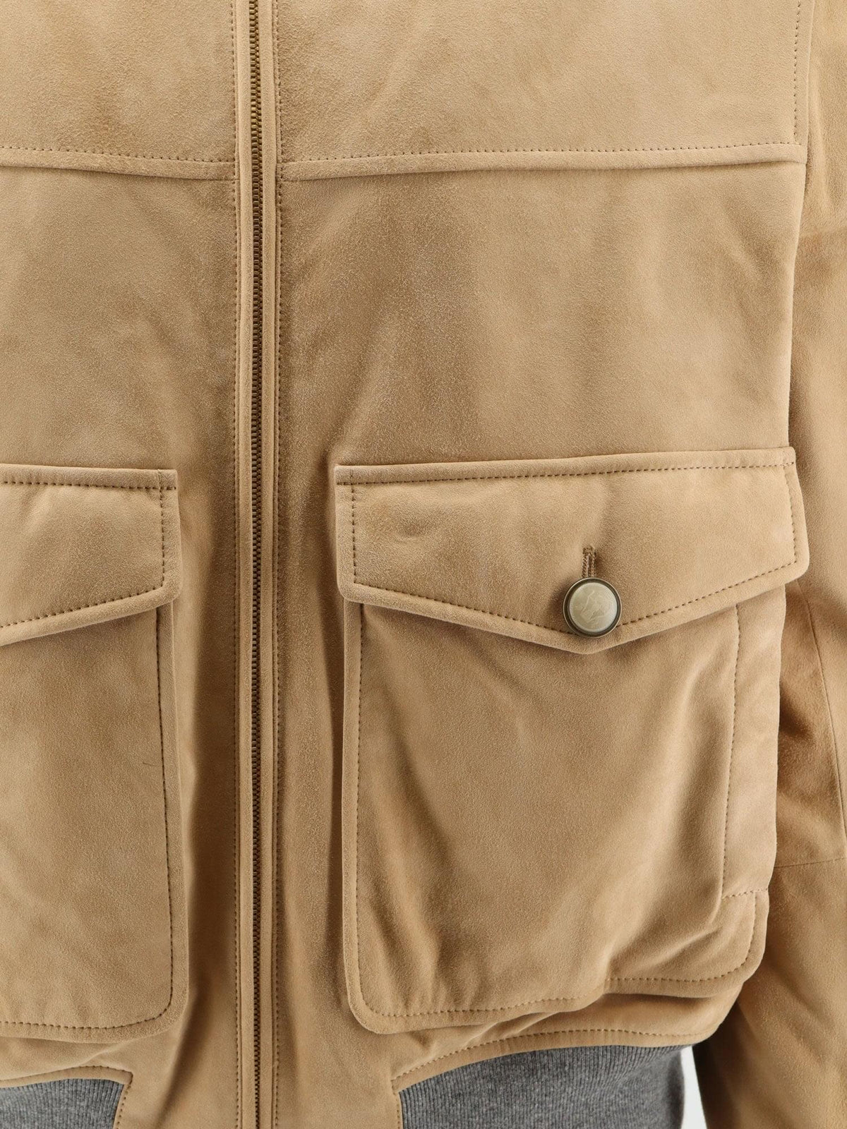 Brunello Cucinelli Men Padded Suede Jacket BRUNELLO CUCINELLI