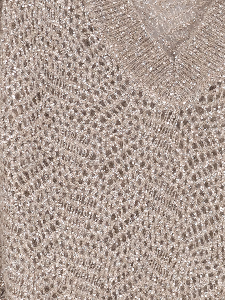 Brunello Cucinelli Women Mohair Blend Sweater With Dazzling Pattern BRUNELLO CUCINELLI