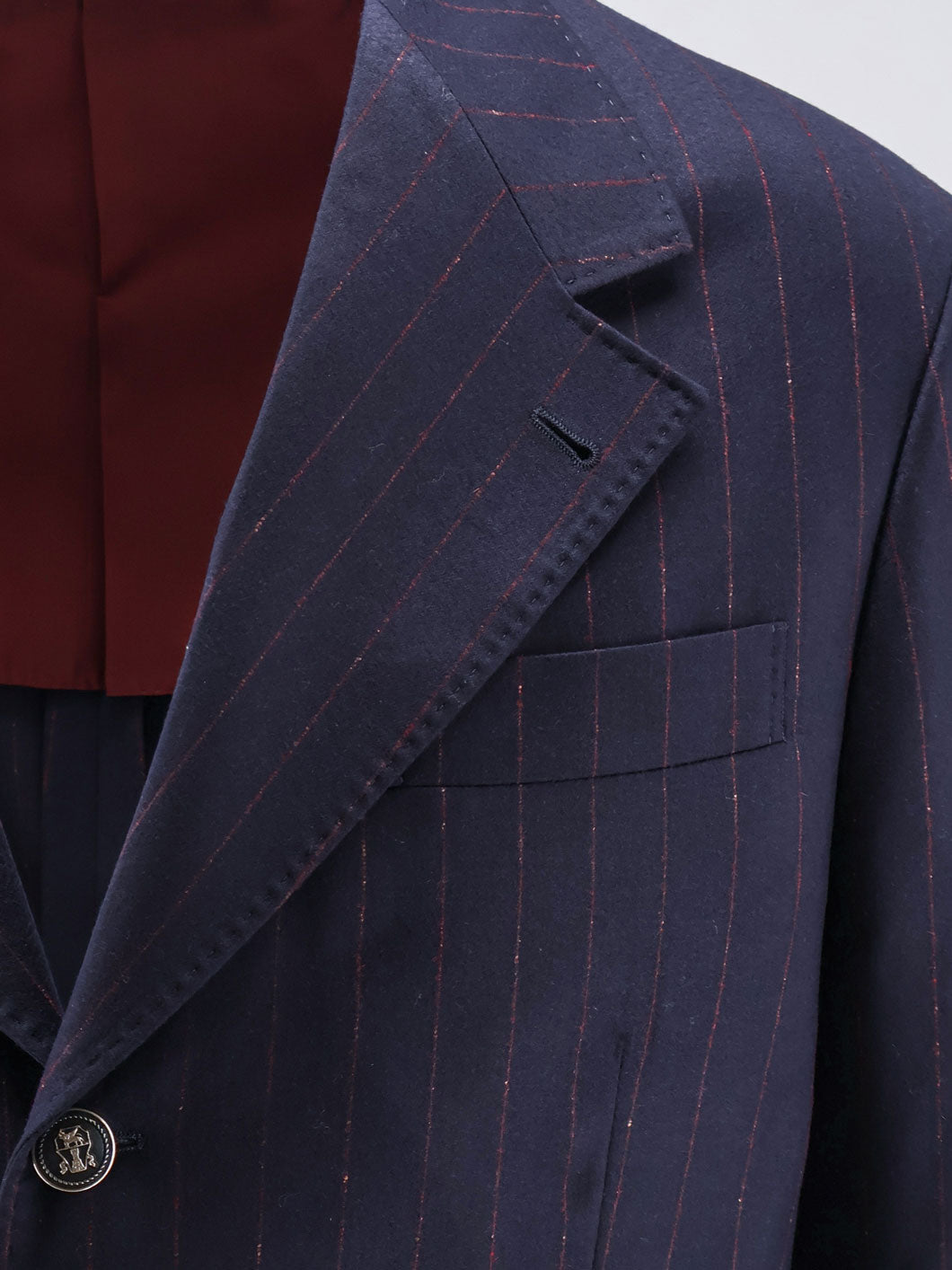 Brunello Cucinelli Men Virgin Wool Suit With Pinstripe Pattern BRUNELLO CUCINELLI