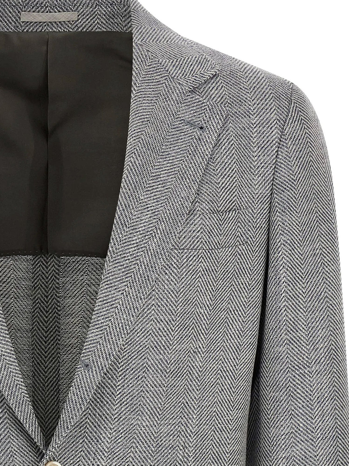 Brunello Cucinelli Men Deconstructed Wool, Alpaca And Silk Chevron Blazer BRUNELLO CUCINELLI