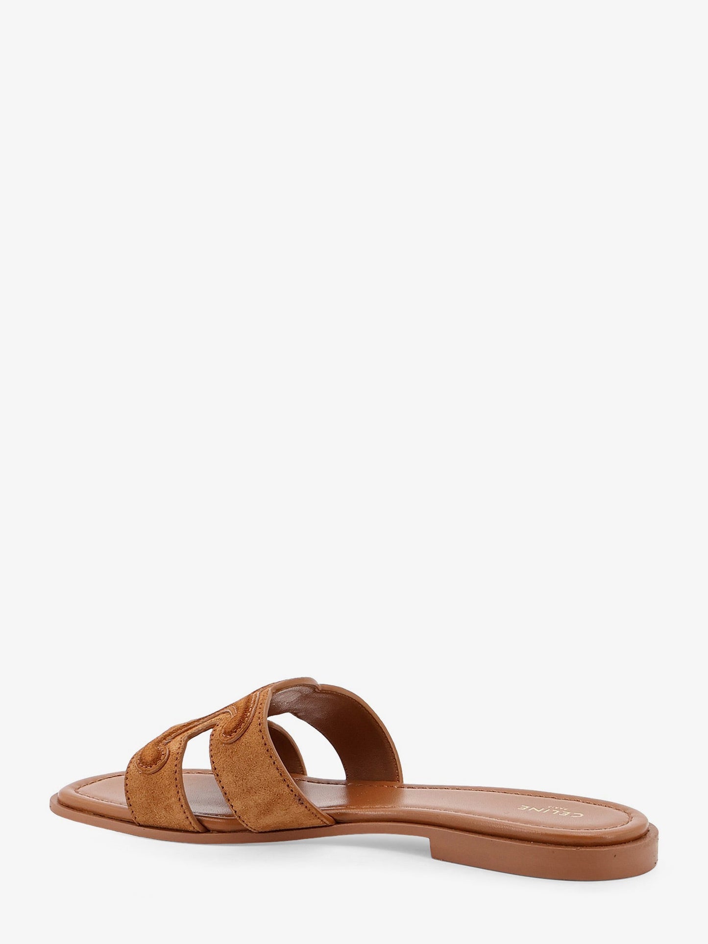 Celine Women Marina Suede Sandals With Triomphe Logo CELINE