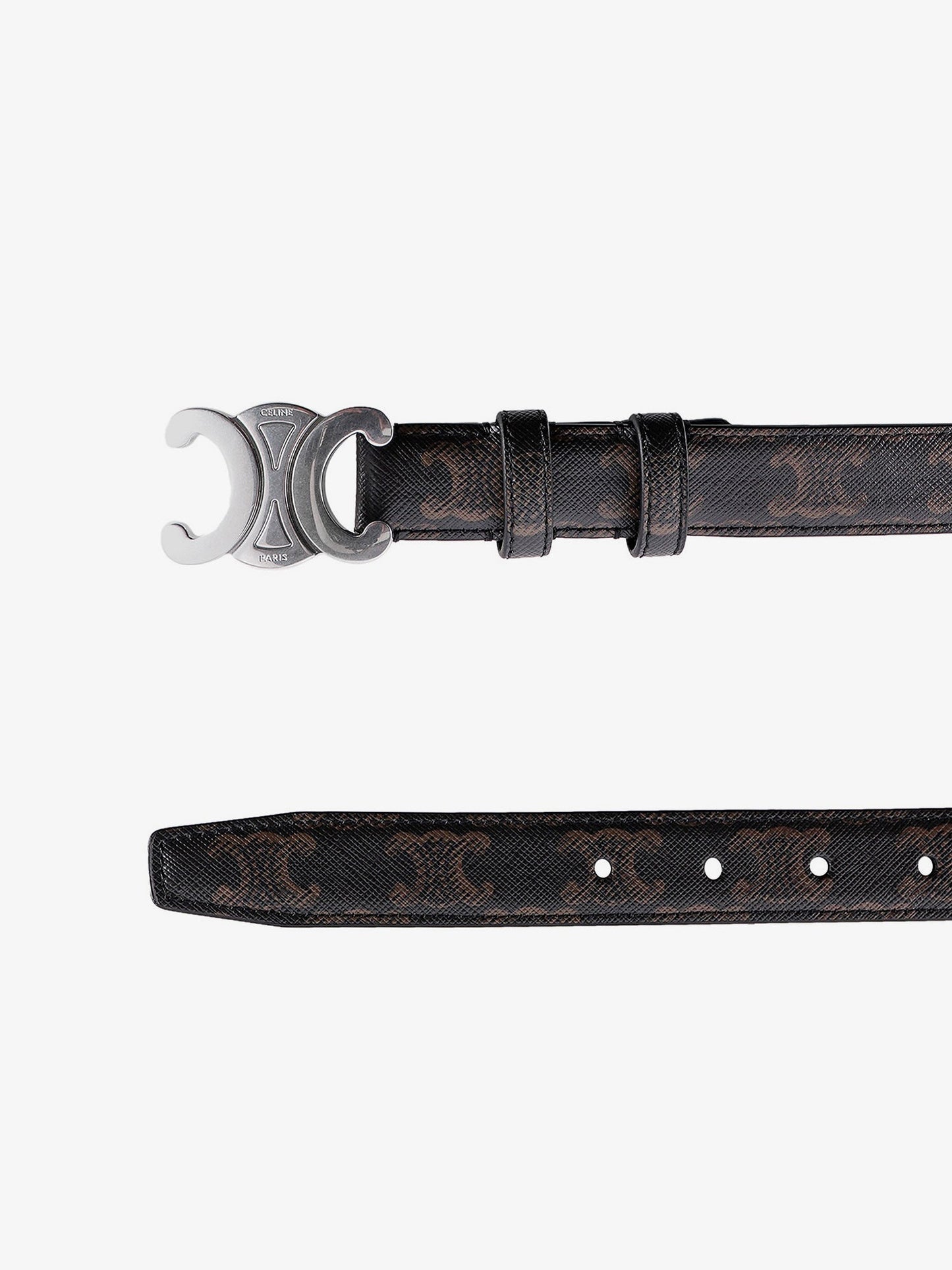 Celine Men Triomphe Coated Canvas Belt CELINE