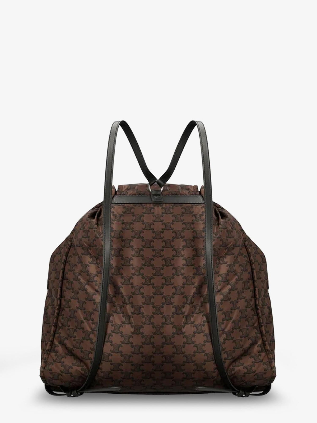 Celine Men Celine Men Nylon And Leather Backpack With Triomphe Print CELINE