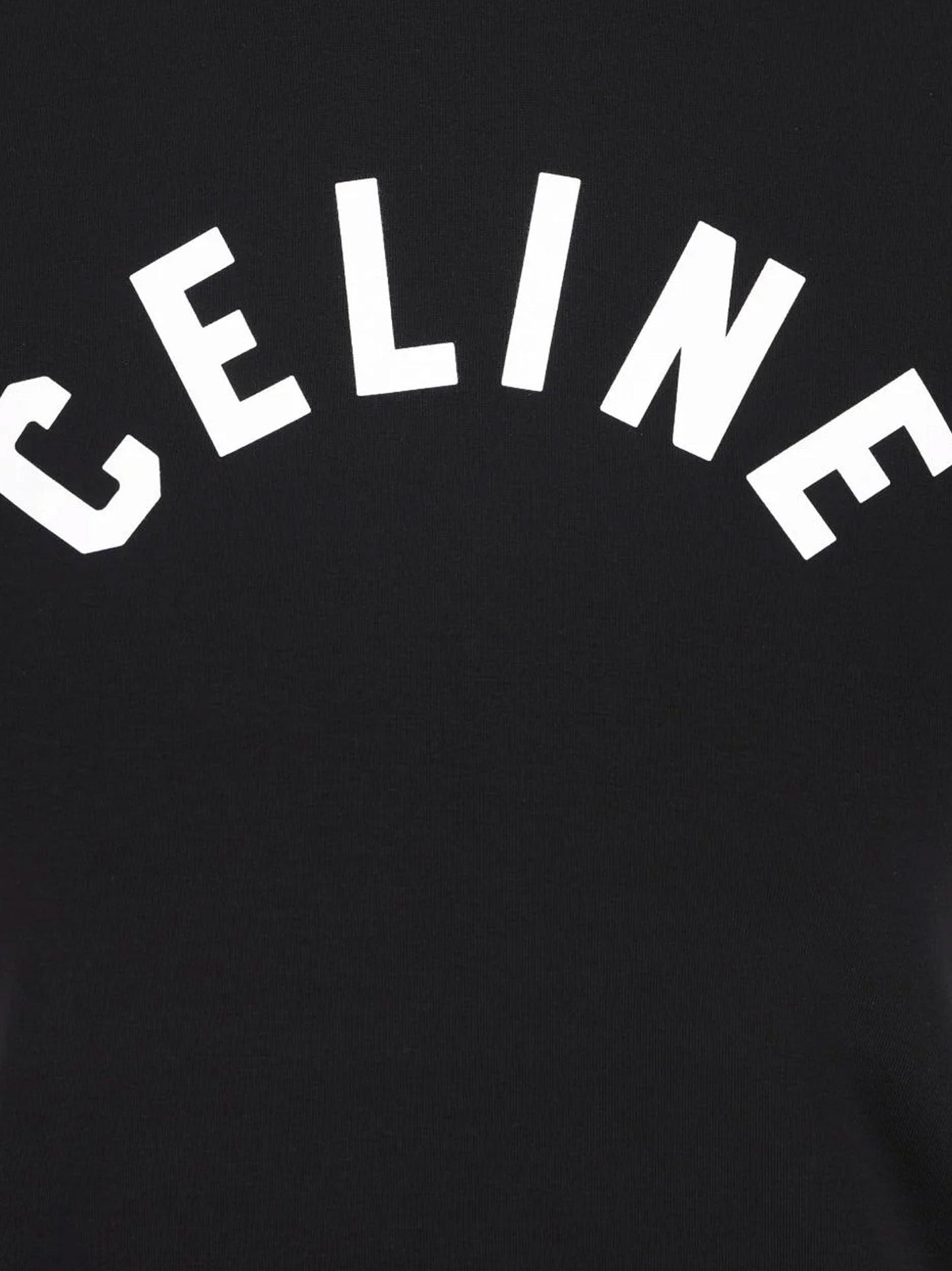 Celine Women Cotton T-Shirt With Front Logo Print CELINE