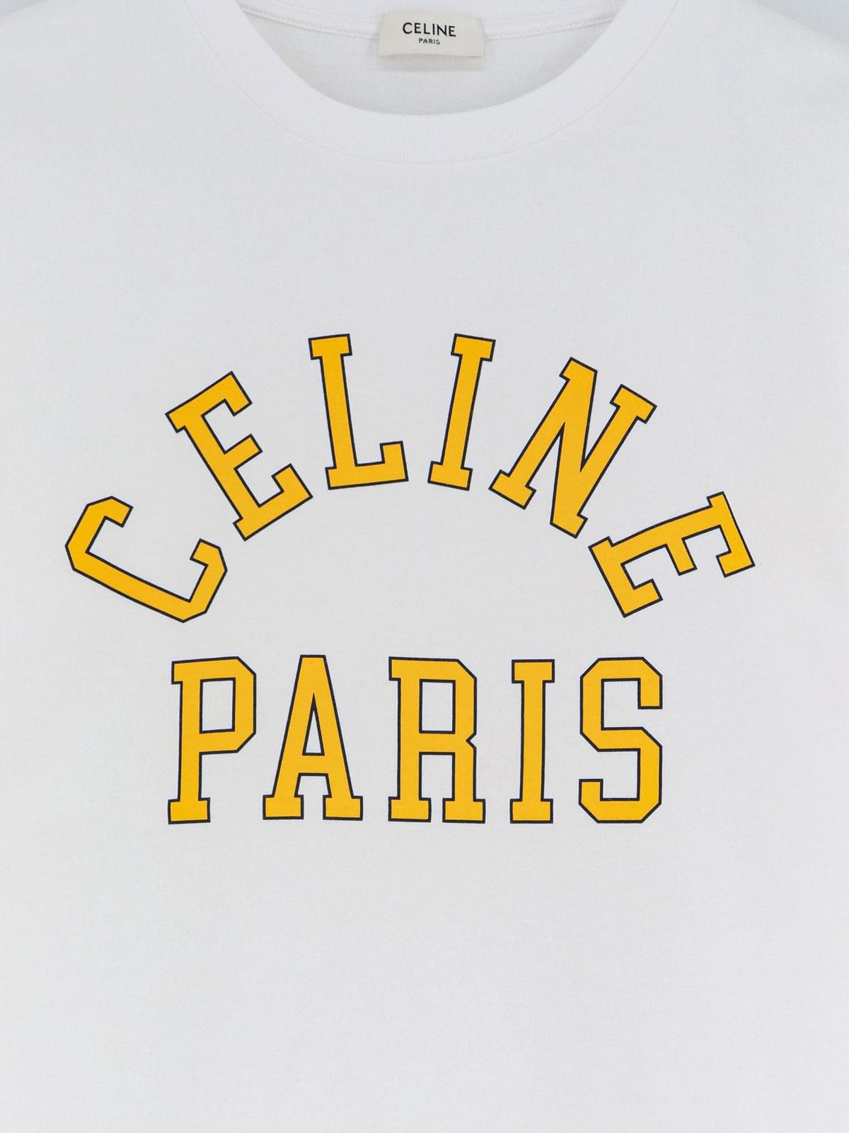 Celine Women Cotton T-Shirt With Front Logo Print CELINE