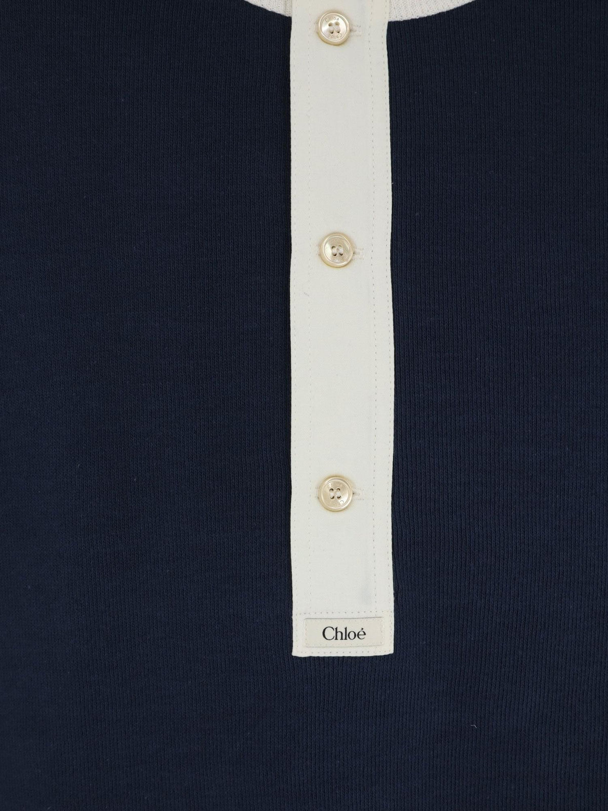 Chloe' Women Cotton Sweater With Contrasting Inserts CHLOE