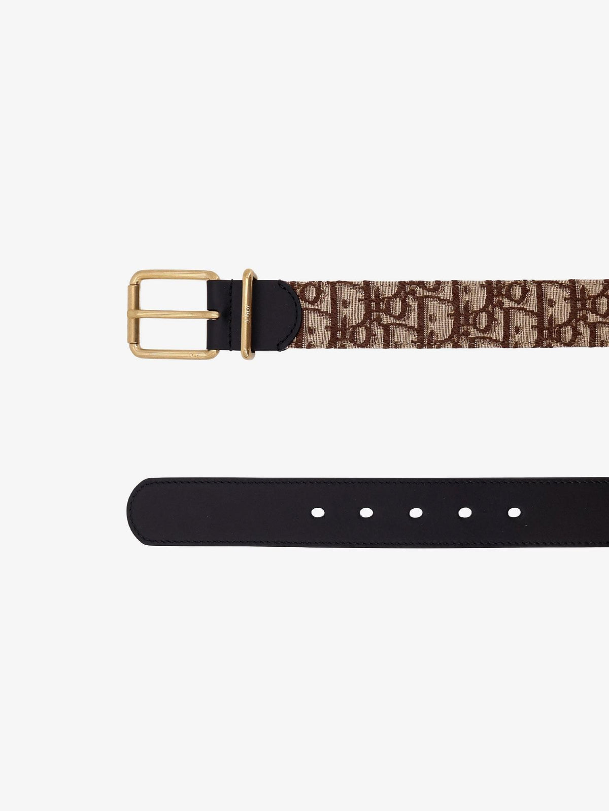 Dior Men Leather Belt With All-Over Dior Oblique Logo CHRISTIAN DIOR