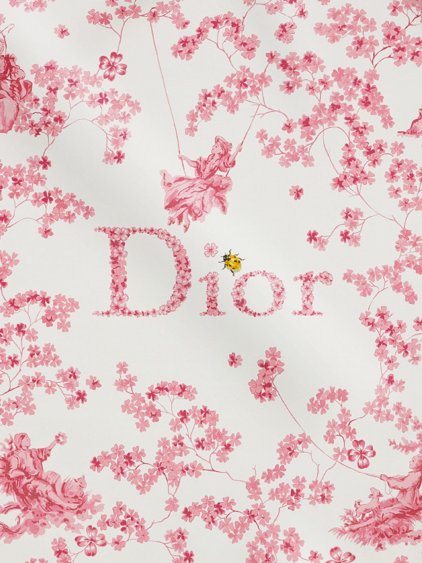 Dior Women Silk Scarf With Toile De Jouy Clover 90 Pattern CHRISTIAN DIOR