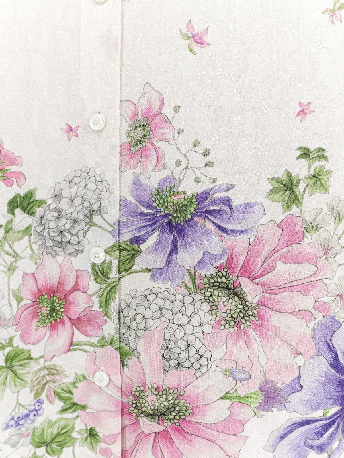 Dior Women Silk Shirt With Dior Hortensia Garden Print CHRISTIAN DIOR