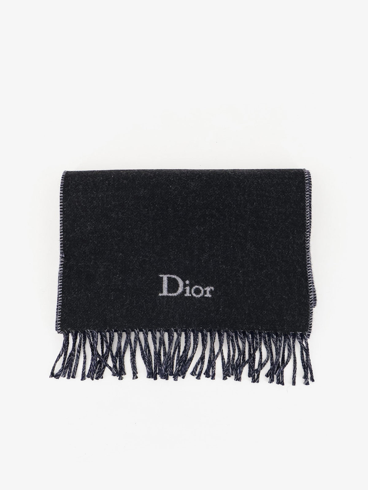 Dior Men Dior Oblique Pattern Wool Scarf CHRISTIAN DIOR