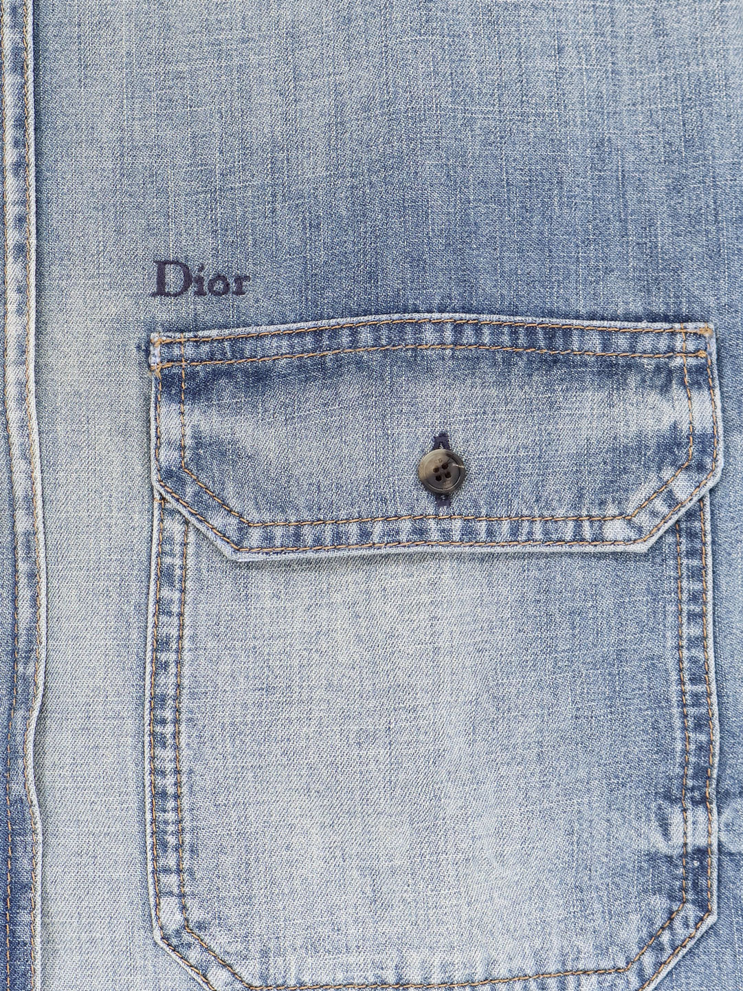 Dior Men Cotton Shirt Jacket With Embroidered Lettering Logo CHRISTIAN DIOR