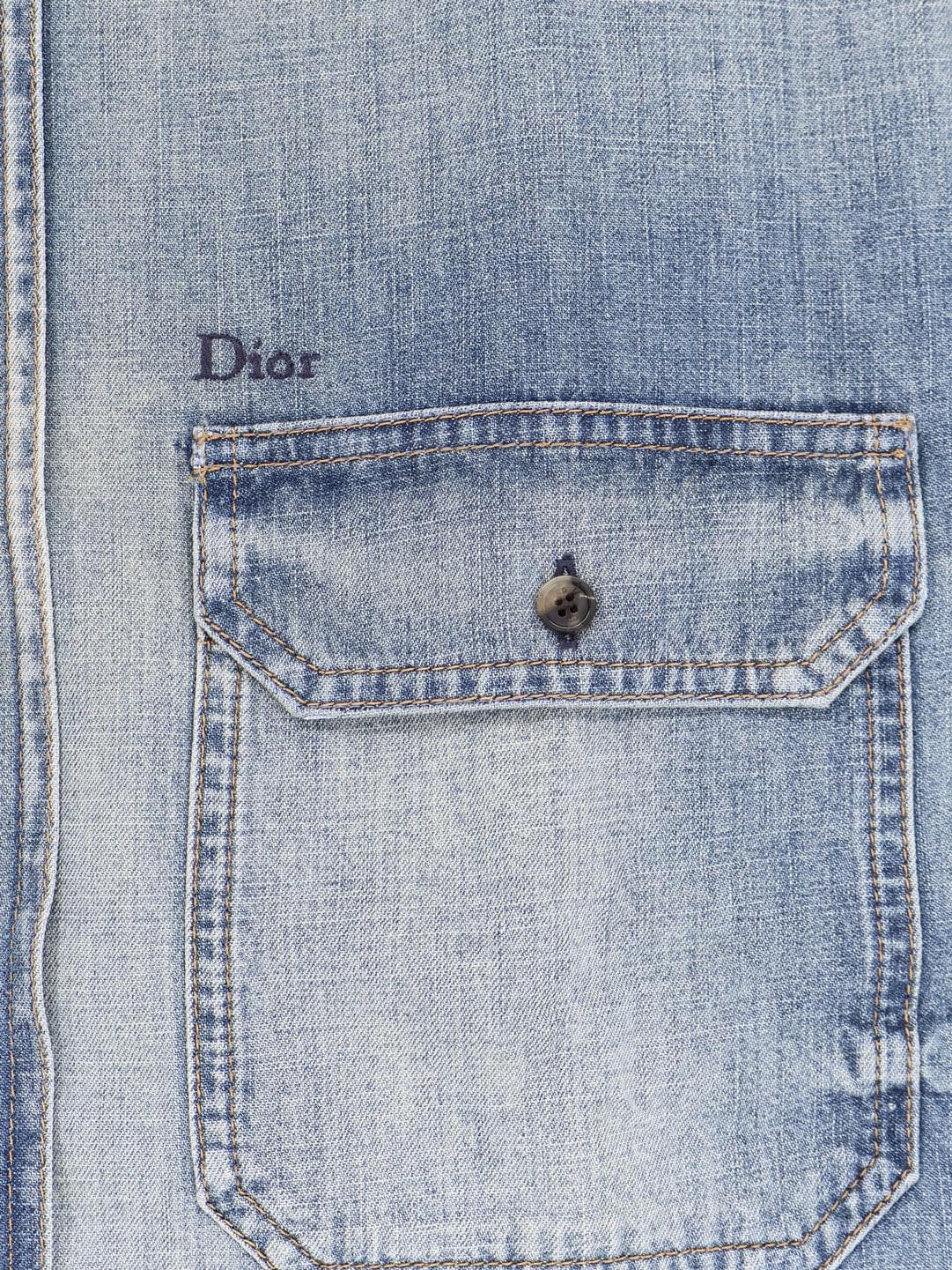 Dior Men Cotton Shirt Jacket With Embroidered Lettering Logo CHRISTIAN DIOR