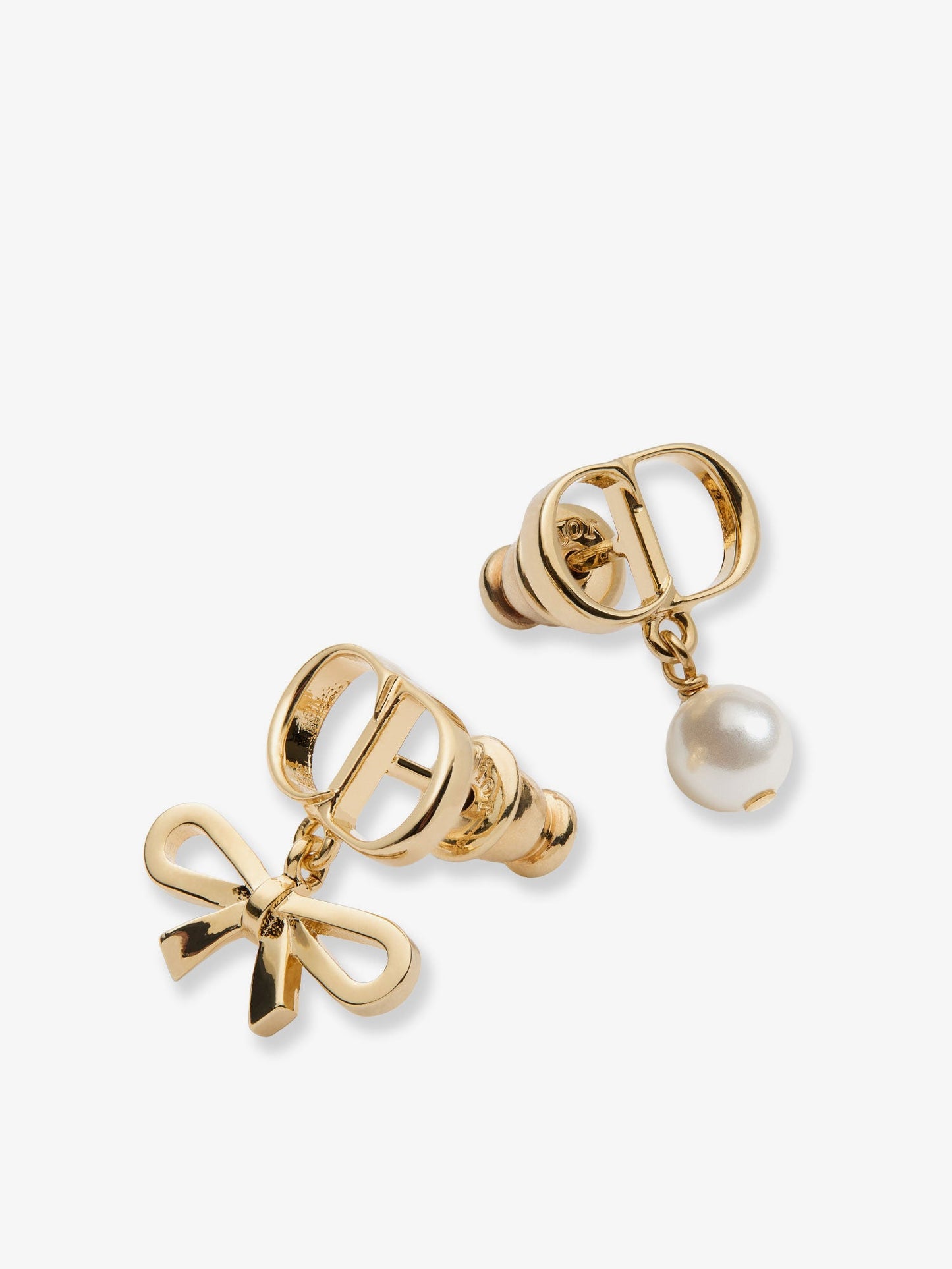 Dior Women Cd Mini Bow Brass Earrings CHRISTIAN DIOR