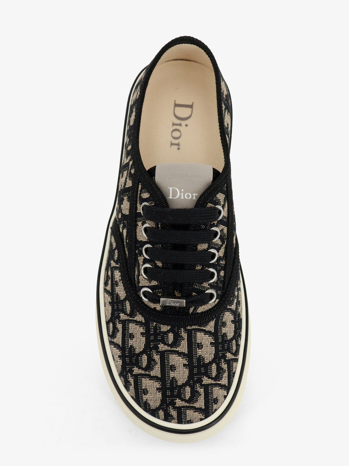 Dior Women Dior Saltwind Cotton Sneakers With Dior Oblique Embroidery CHRISTIAN DIOR