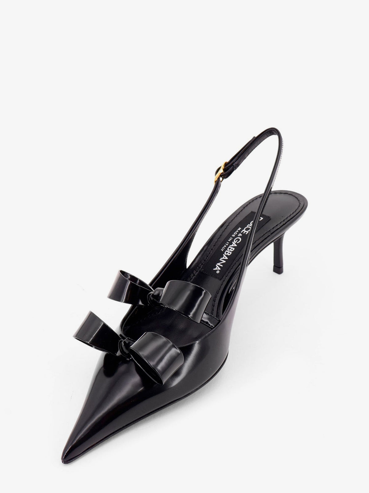 Dolce & Gabbana Women Patent Leather Sandals With Front Bow Detail DOLCE & GABBANA