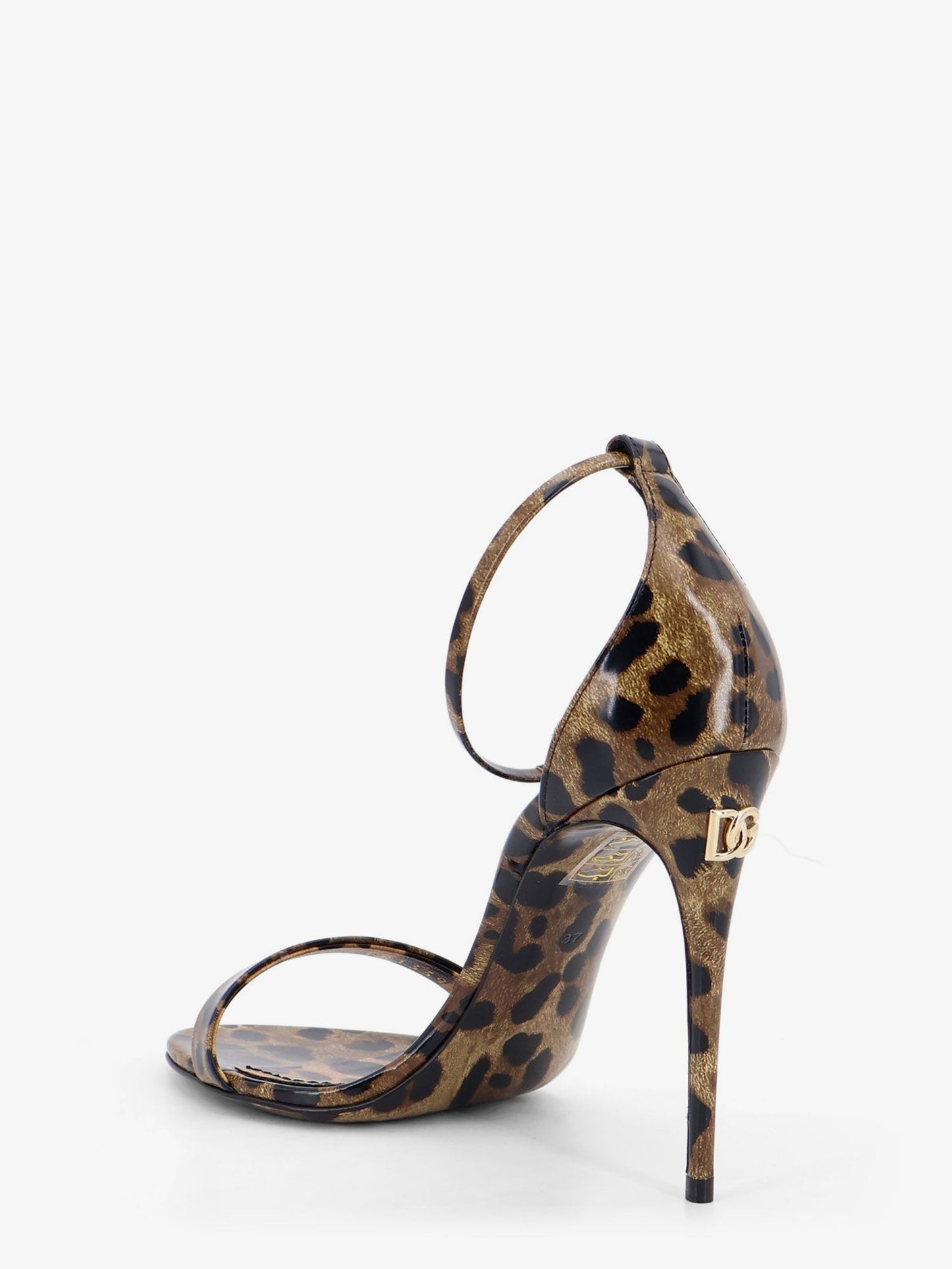 Dolce & Gabbana Women Leather Sandals With Leo Print DOLCE & GABBANA