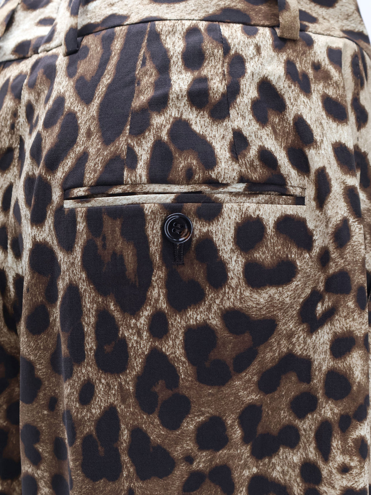 Dolce & Gabbana Women Stretch Wool Trousers With Animal Print DOLCE & GABBANA