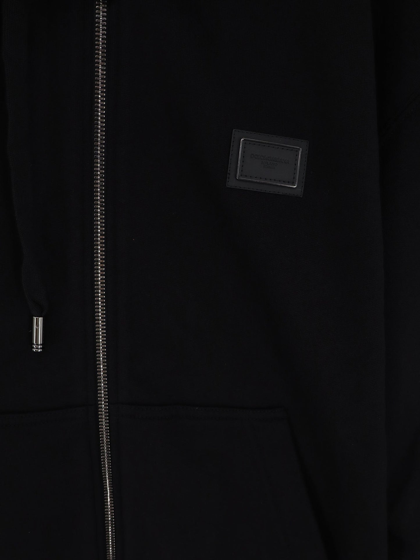 Dolce & Gabbana Men Cotton Sweatshirt With Metal Logo Patch DOLCE & GABBANA